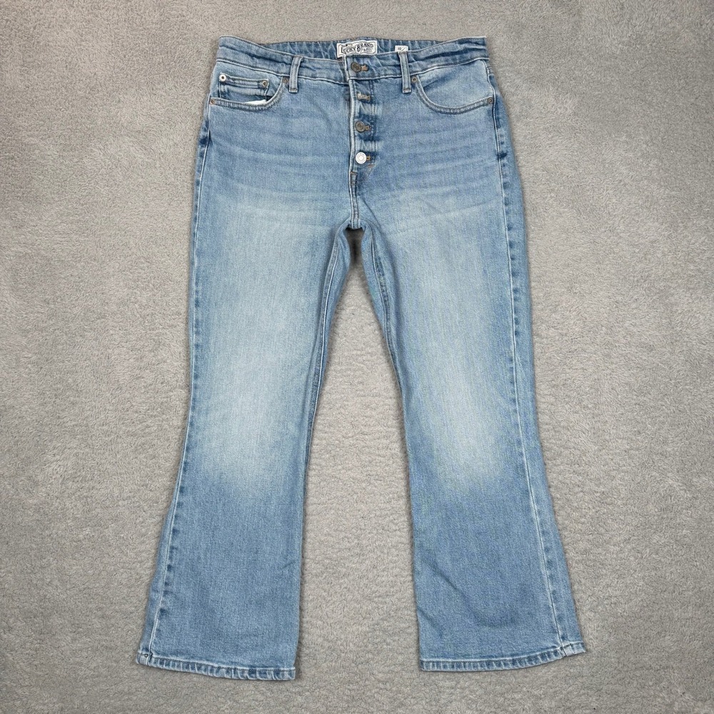 Lucky Brand Bridgette Cropped Flare High Rise Button Fly‎ Jeans Blue 10/30